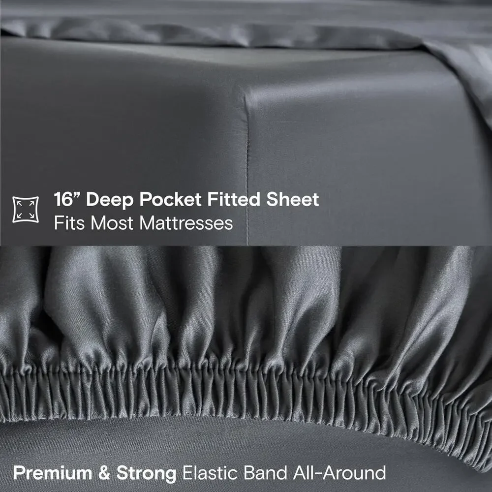 NWT Sijo DOZ Bamboo Sheet Set 4 Piece - 2 Sheets 2 Pillowcases Storm King